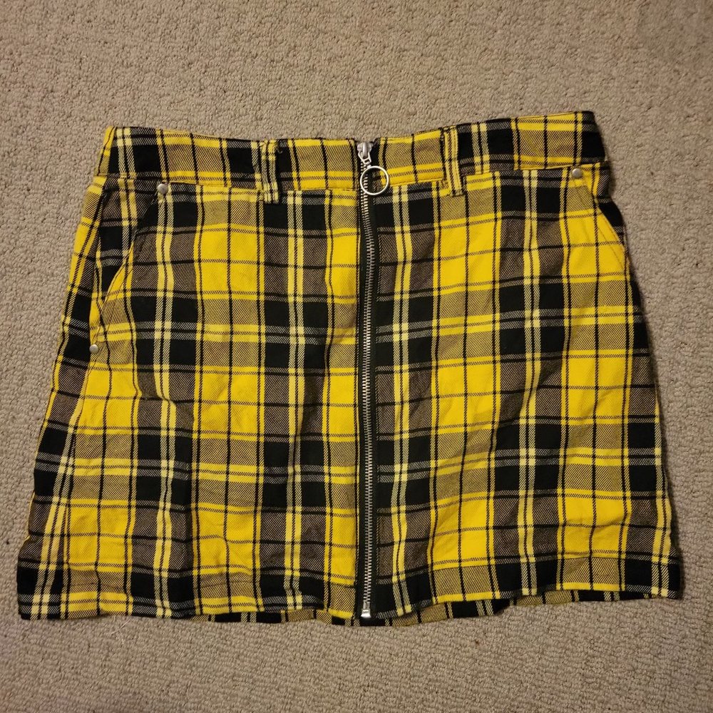 Forever 21 Yellow Plaid Skirt | Size L